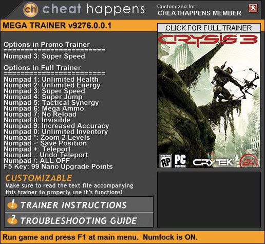 crysis 2 trainer pc